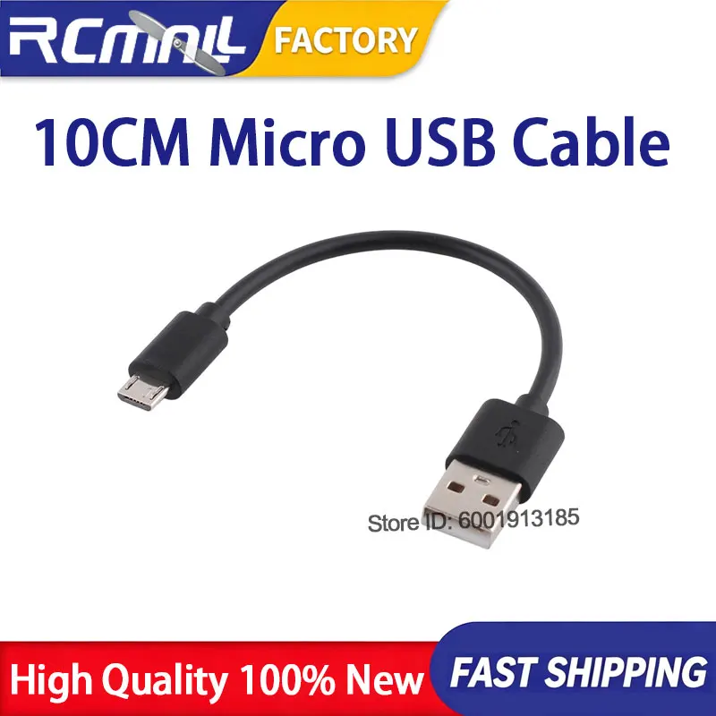 Micro USB Cable 10cm TPE Black 3.5mm Thick 60 Copper Wires Line for Development Board PC Peripherals Accessory Tool Equipment