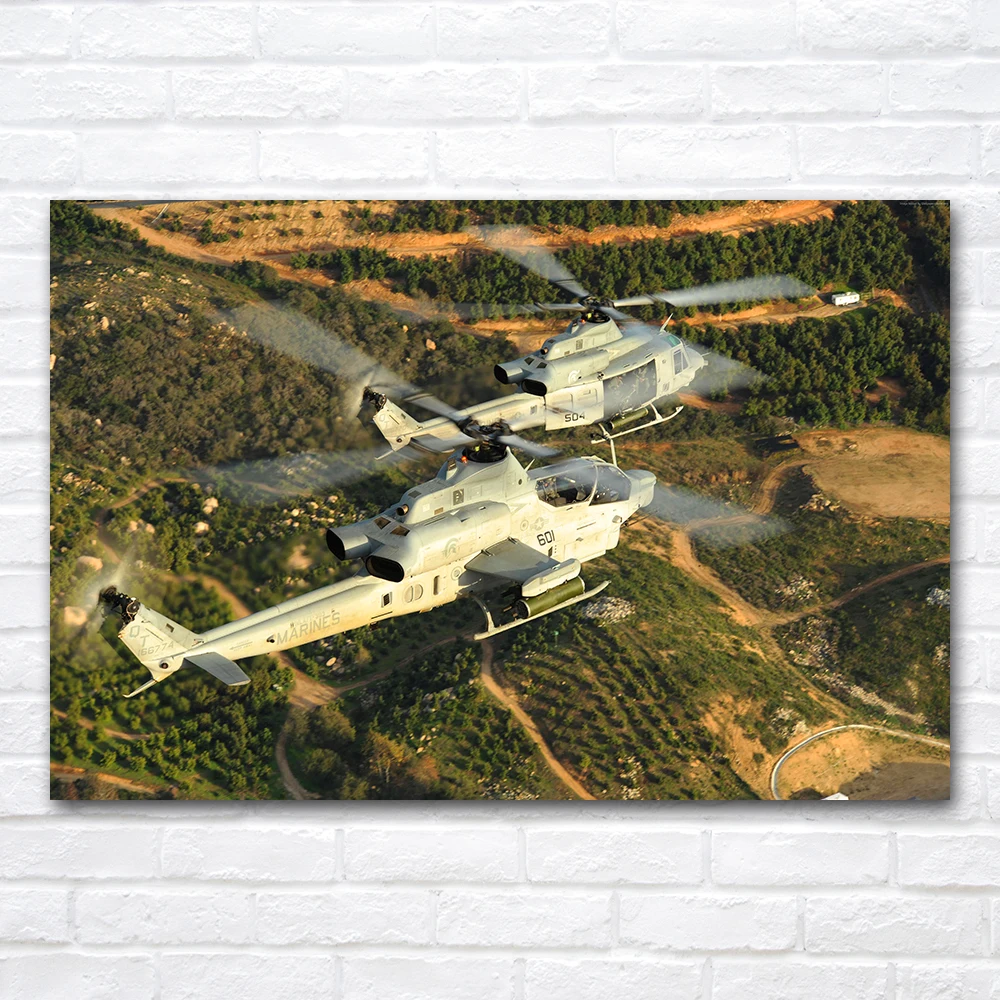 Bell AH-1Z Viper Attack Helicopter Picture Modern Wall Art Room Decor Poster Canvas Print Paintings No Frame
