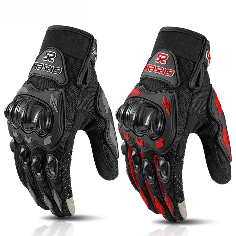 

Lady's Pink Black Motorcycle Gloves Women Summer Mesh Breathable Motocross Motorbike Moto Racing Gloves Touch Screen Gloves Men
