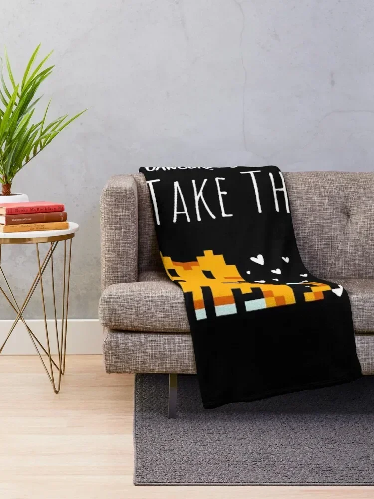 Retro Gaming Quote It's Dangerous to Go Alone - TakeThis! Girl Gamer Birthday Gift Throw Blanket Designers Blankets