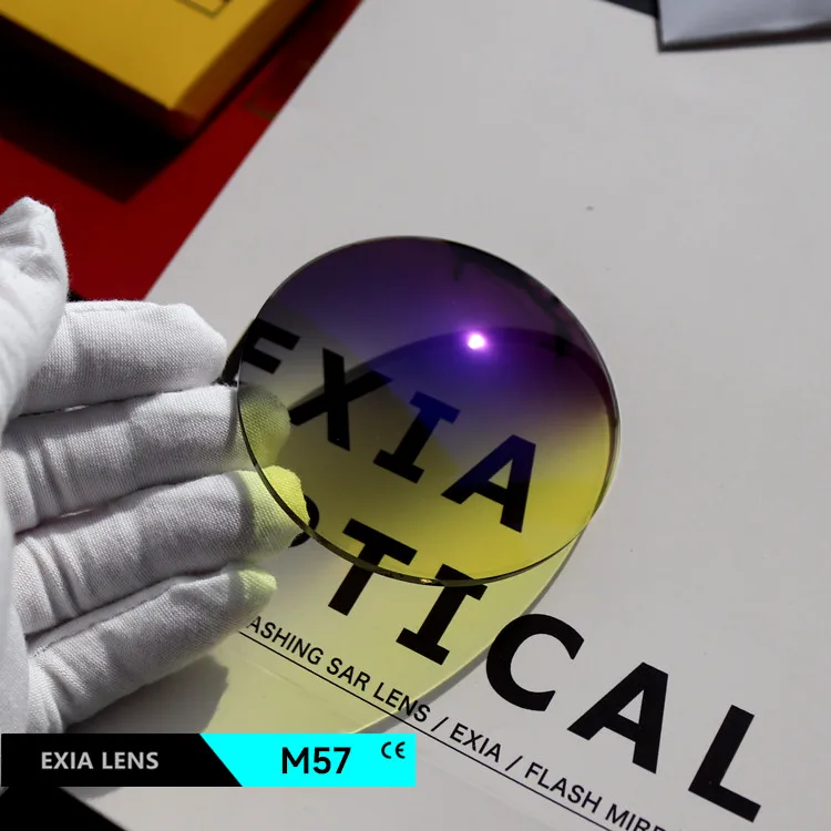 

EXIA Lens M57 Gradient Grey Yellow Sunglasses Lenses UV400 SHMC MR-8 1.61 Thickness 3mm Anti-Impact Base Curve 3