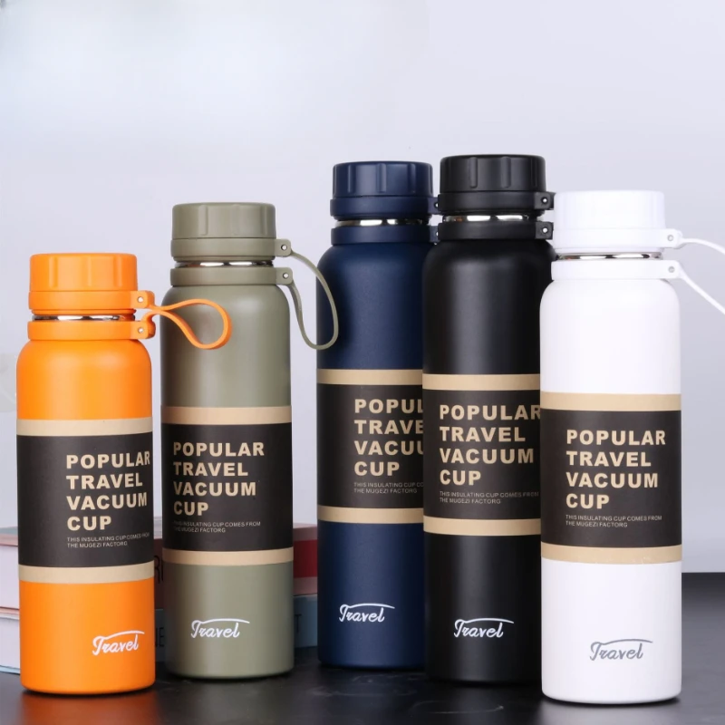 650ML 850ML 1100ML Thermos Double Stainless Steel Sport Vacuum Flask Outdoor Climbing Fitness Thermal Bottle Tea Insulation Cup