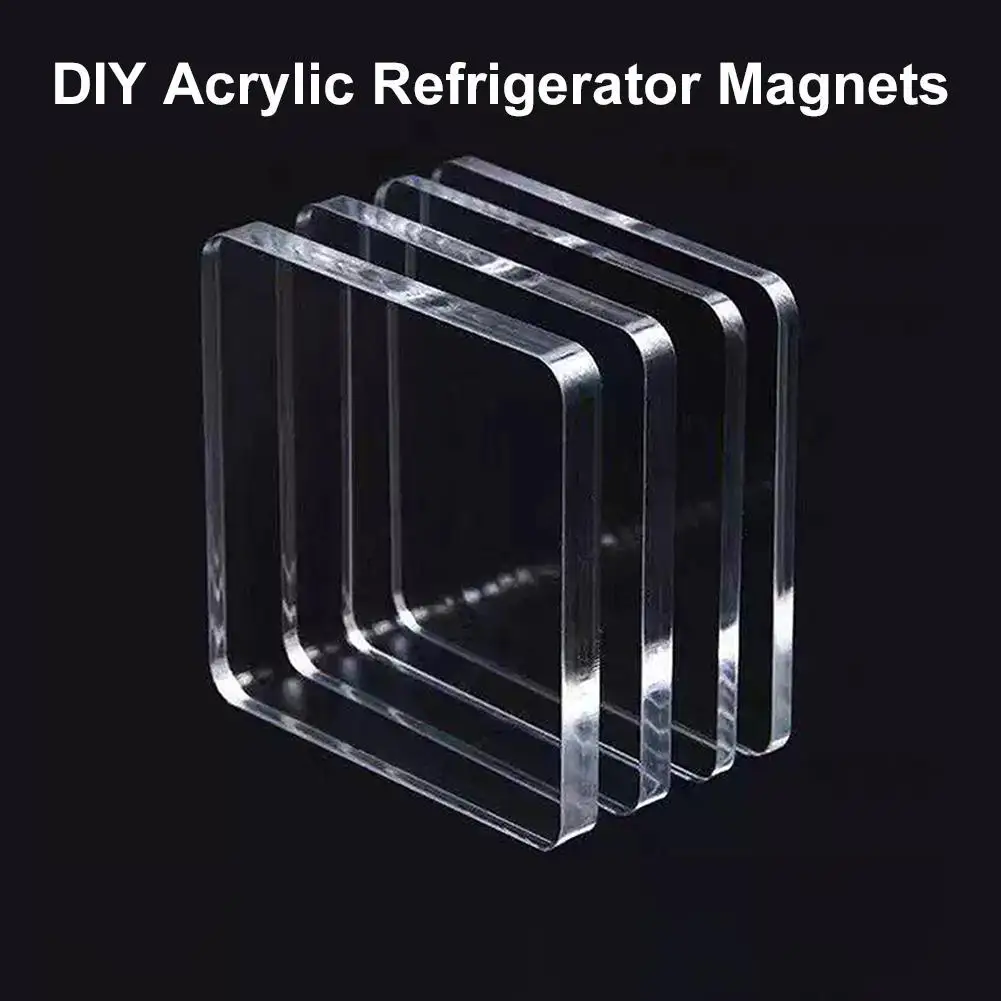 DIY Refrigerator Magnetic Craft Kit with Adhesive Backing Magnets Transparent Acrylic Fridge Magnets Creative Home Decor Gift