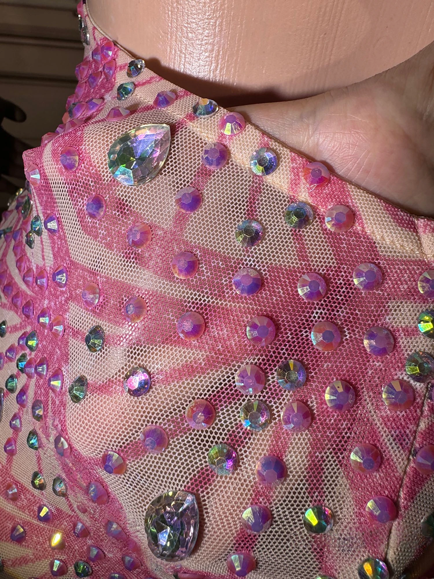 Abito estivo da donna sexy con stampa rosa AB diamanti ritagliati aderente mini celebrità da sera club party abito intero da spiaggia per le vacanze