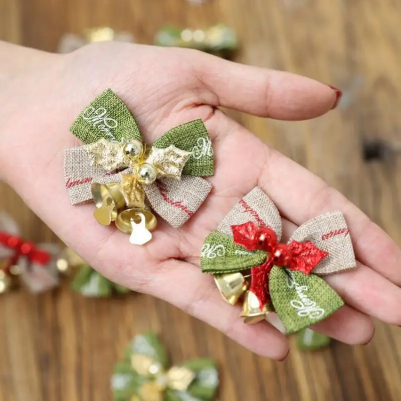 Christmas tree pendant Mini Bow Bell Christmas Gift box Decorations Festival Ornaments Fashion
