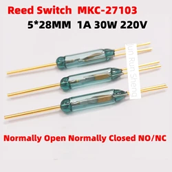 1/10/50PCS High Power Reed Switch MKC-27103 5*28MM NO/NC 1A 30W 220V Normally Open/Closed Conversion Magnetic Sensor MKC27103