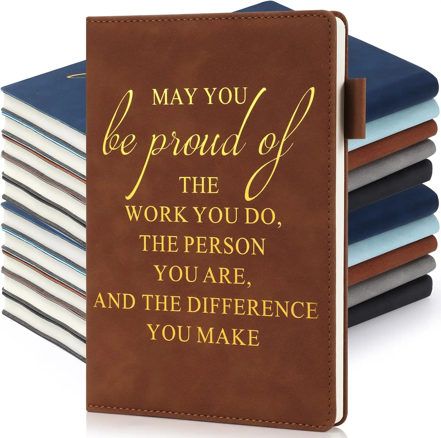 

20 Pack A5 Leather Notebooks Bulk Employee Appreciation Gifts Inspirational Journals for Coworkers Team Thank You