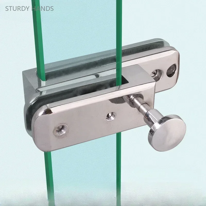 1 Set of Zinc Alloy Shower Room Sliding Door Lock Glass Screen Partition Door Buckle Double Sliding Door Lock Limit Buckle