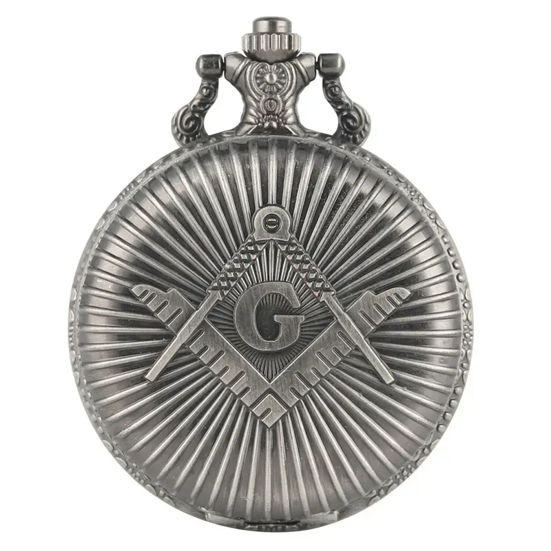 

Antique Masonic Freemasonry Theme Retro Necklace Pendant Quartz Pocket Watch Sweater Pendant Chain Gift Clock for Freemason