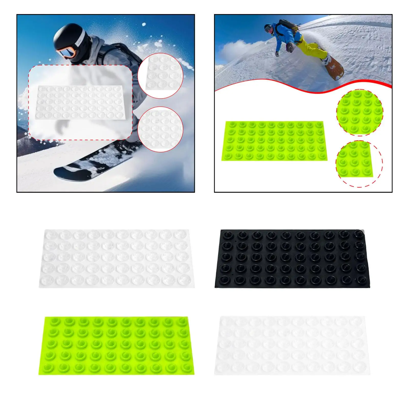 I cuscinetti per stomp da snowboard forniscono un impugnatura extra per sport all'aria aperta, uno facile installazione, antiscivolo, per sci invernale, accessori per snowboard