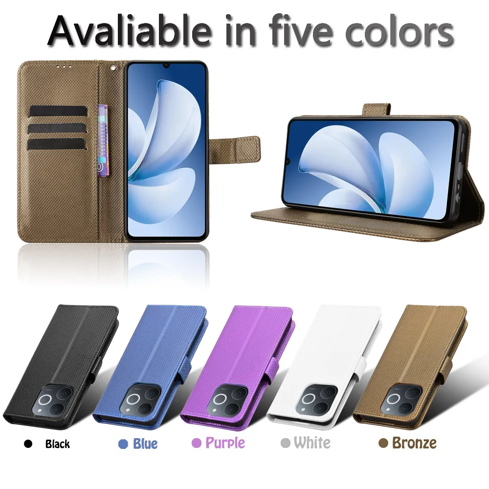 

For Realme Note 70T 80 Lite Flip Case Grains Diamond Texture Leather Magnetic Holder Wallet Back Cover For Realme C71 4G Shell