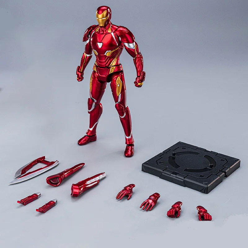 Nowy zestaw 6 figurek Marvel Anime Iron Man Spider-Man Thor Kapitan Ameryka Hulk Thanos w skali 1/12, model do składania dla dzieci