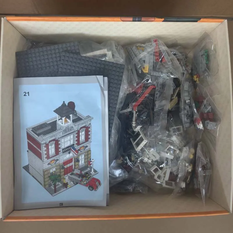 2231PCS Street House 10197 Series Building Blocks Fire Brigade Puzzle Model Toy Birthday Gift Educational Blocks Tools