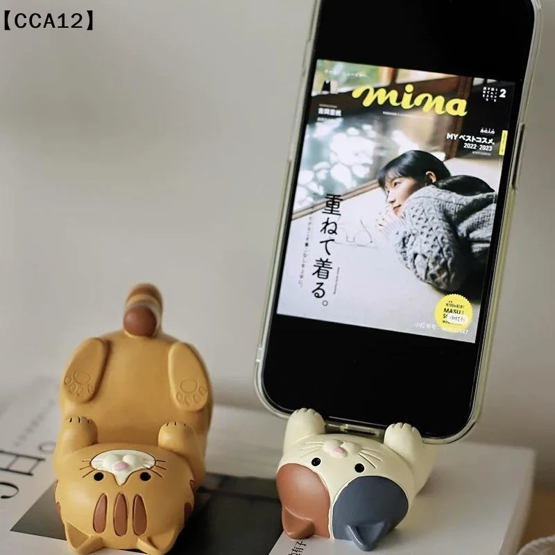

Cat Phone Holder Cute Cartoon Resin Animal Cell Phone Stand Compatible With All Smartphones For Office Home Gifts For Cat Lovers
