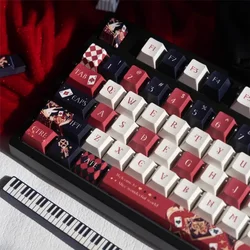 Hand Drawn Cartoon Keycap Alice 138 Keys PBT Dye Sublimation Custom Cherry Profile Game Key Caps Mechanical Keyboard Accessories
