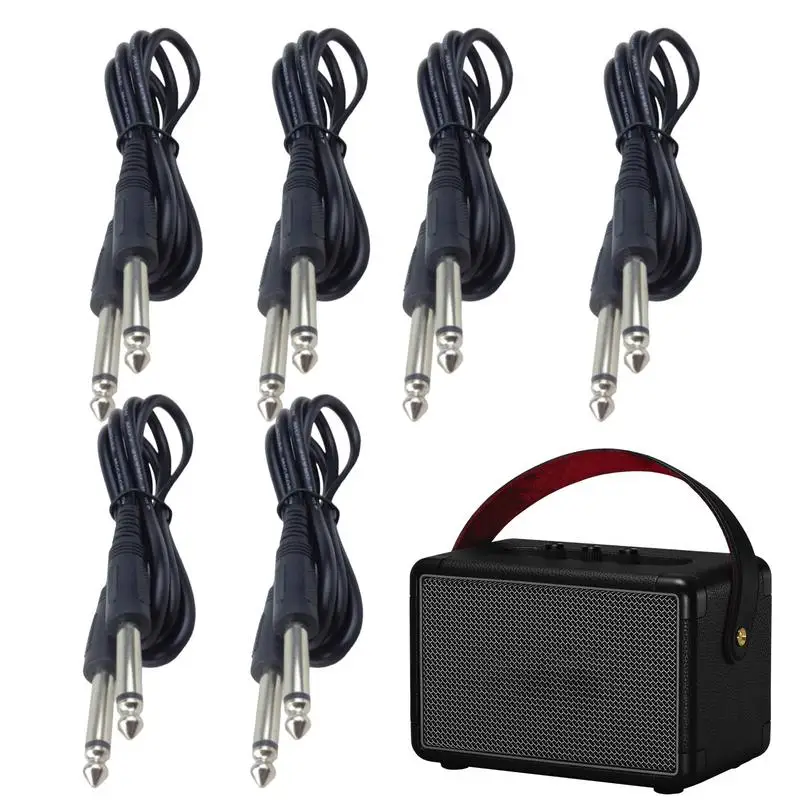

Guitar Speaker Cable Guitar Audio Cable Guitar Instrument Cable Set Of 6 Guitar Instrument Speaker Cord Portable Stereo Audio
