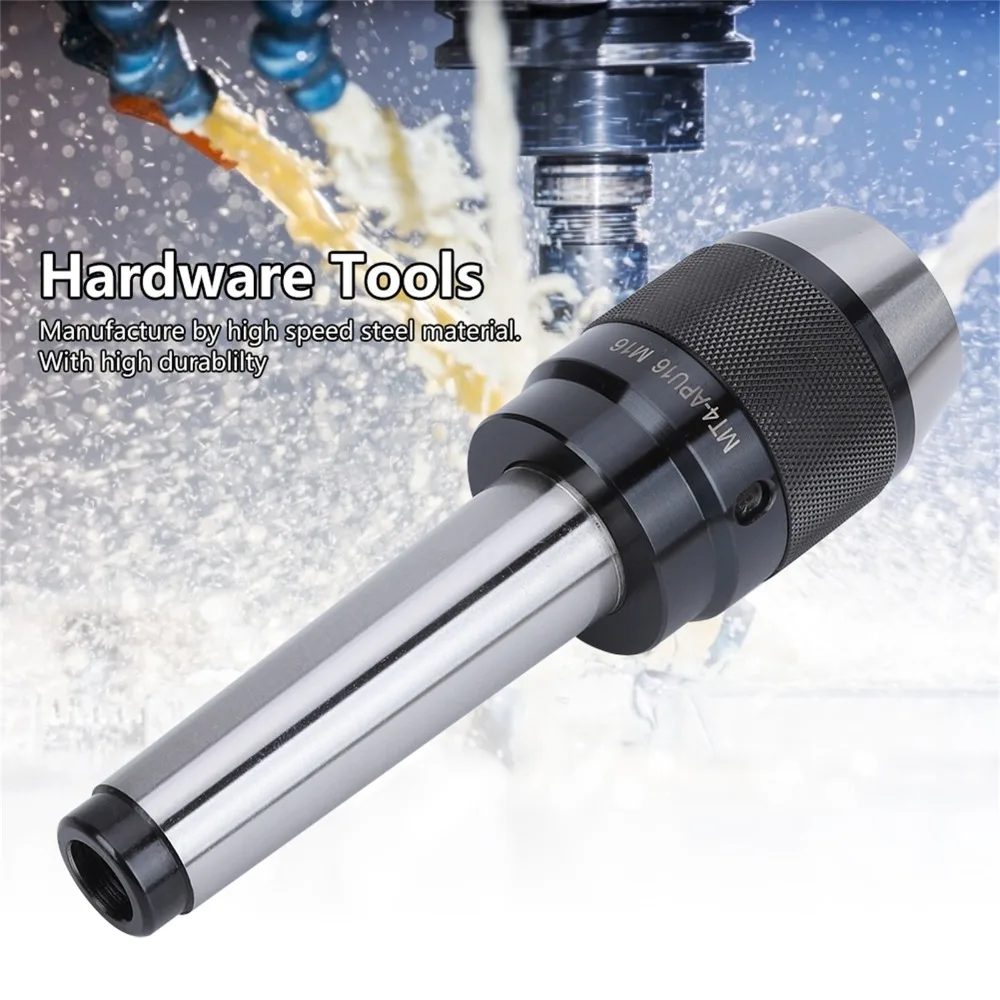 Impact Resistance Integrated Drill Chuck 1/32-5/8 Inch Capacity APU16 Model Precision Drill Chuck MT4 Shank Integrated Design