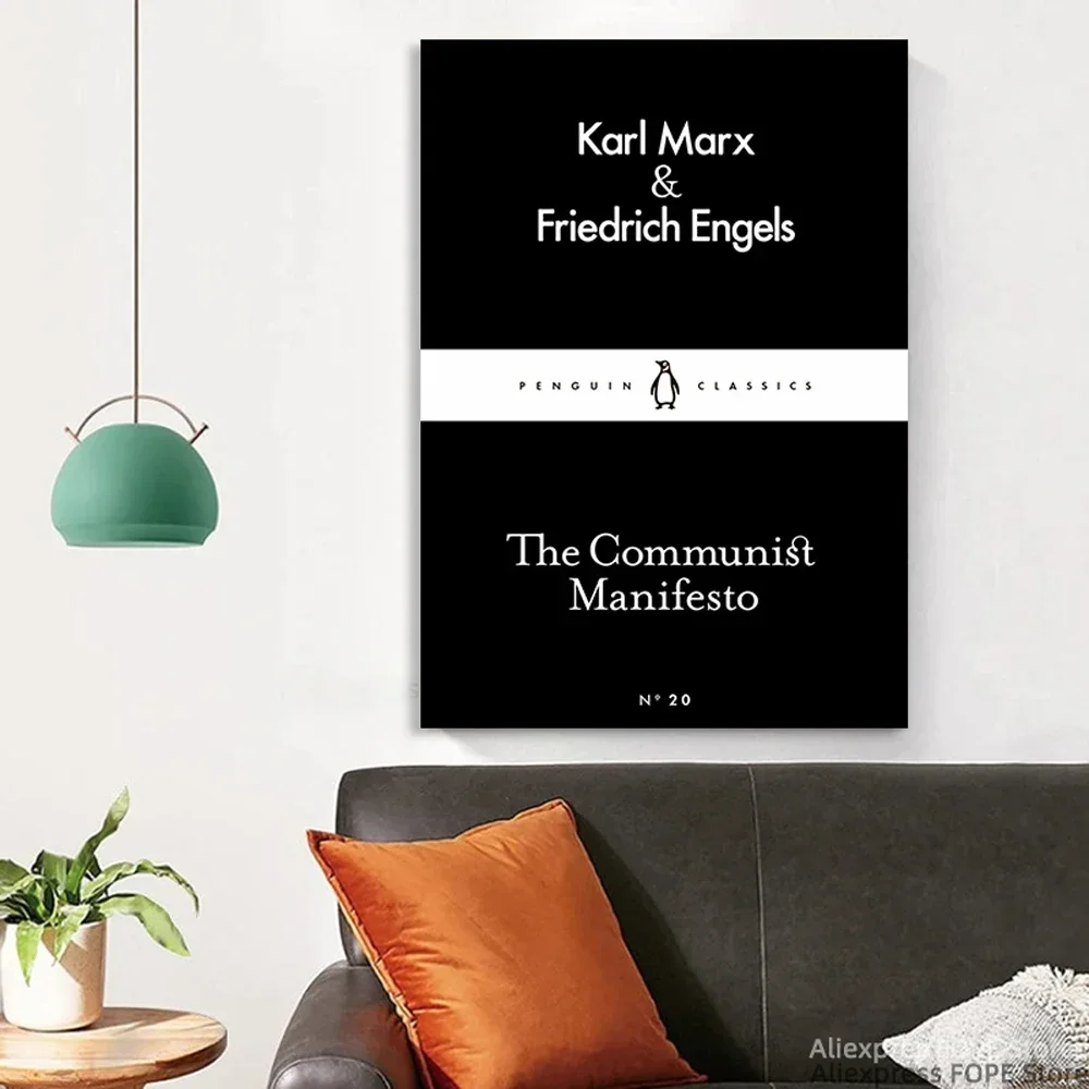 The Communist Manifesto Karl Marx Friedrich Engles Penguin Books bookcover - Posters Prints Wall Art Canvas Painting Pictures