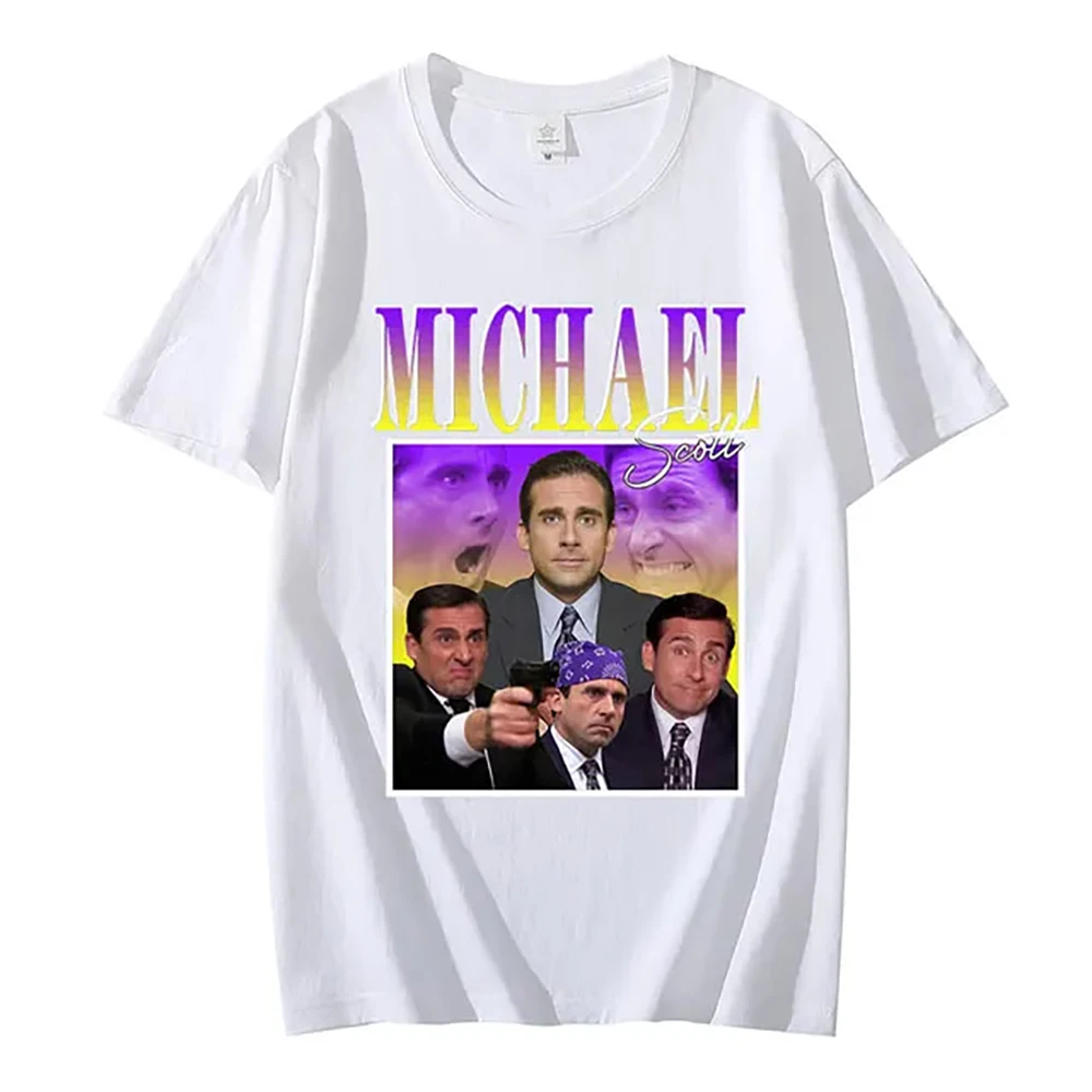 JRJZ Men\'s Clothing Oversized Cotton T-Shirts For Men Short Sleeve T-Shirt For Men from Michael Scott homame The Office #913144