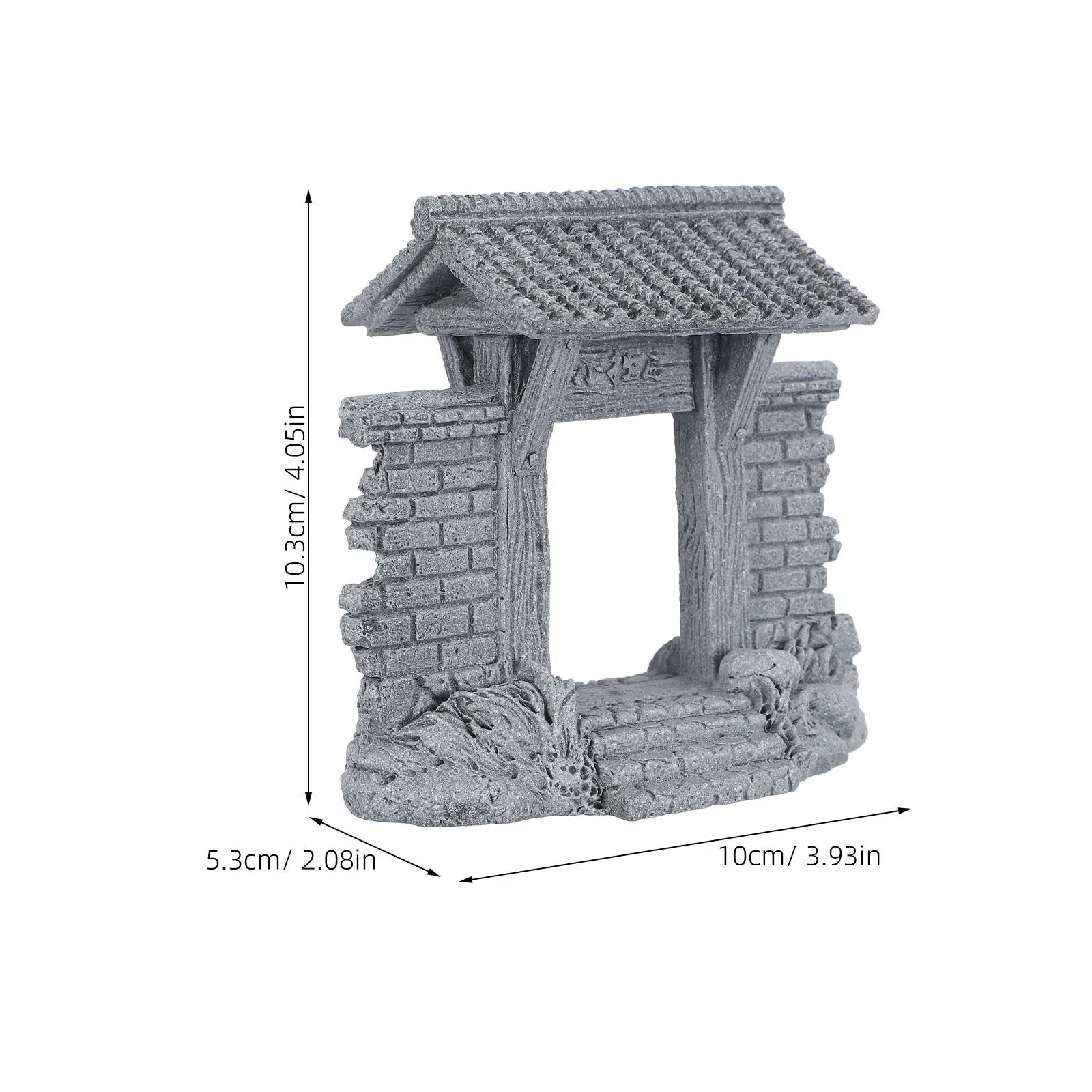 Fairy Garden Chinese Gate Decor Miniature Courtyard Entrance for Bonsai Pot Terrarium Desktop Artificial Flower Bonsai Ornament
