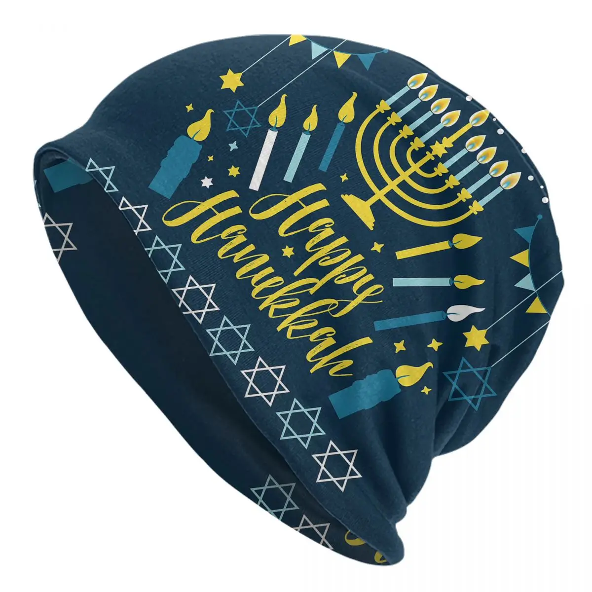 Hanukkah Bonnet Hat Cool Street Skullies Beanies Hat Men's Women's Warm Head Wrap Cap
