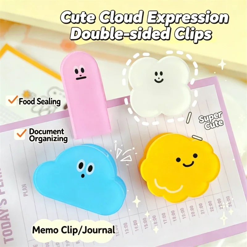 Multicolor Cartoon Acrylic Tail Clip Document Ticket Paper Clamp Manual Ledger Clip Portable Office School Stationery Supplies