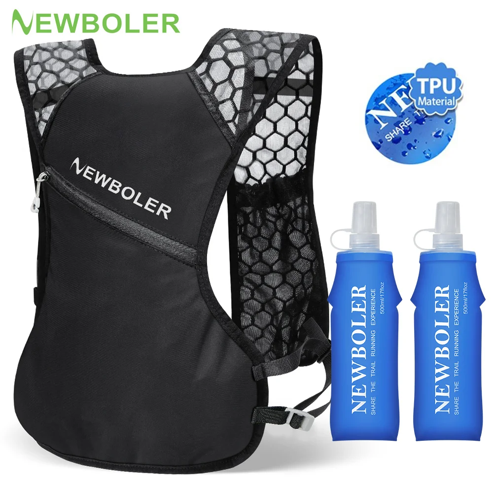 NEWBOLER 야외 트레일 러닝 배낭 초경량 여성 남성 레이스 수화 조끼 마라톤 하이킹을위한 백
