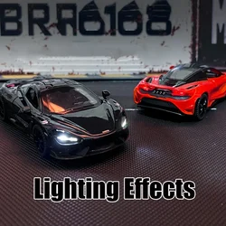 1:32 Mcleren 765lt Simulation Car Model Metal Diecasts & Toy Vehicles Alloy Decoration Sound Light Metal Man Kids Gift Boy Toy