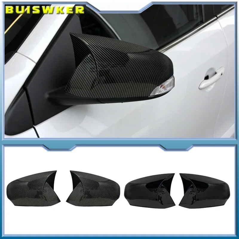 New Bat Style High Quality Abs Plastic 2 Pieces Mirror Covers Caps RearView Case Gloss Black For Renault Fluence için 2010-2016