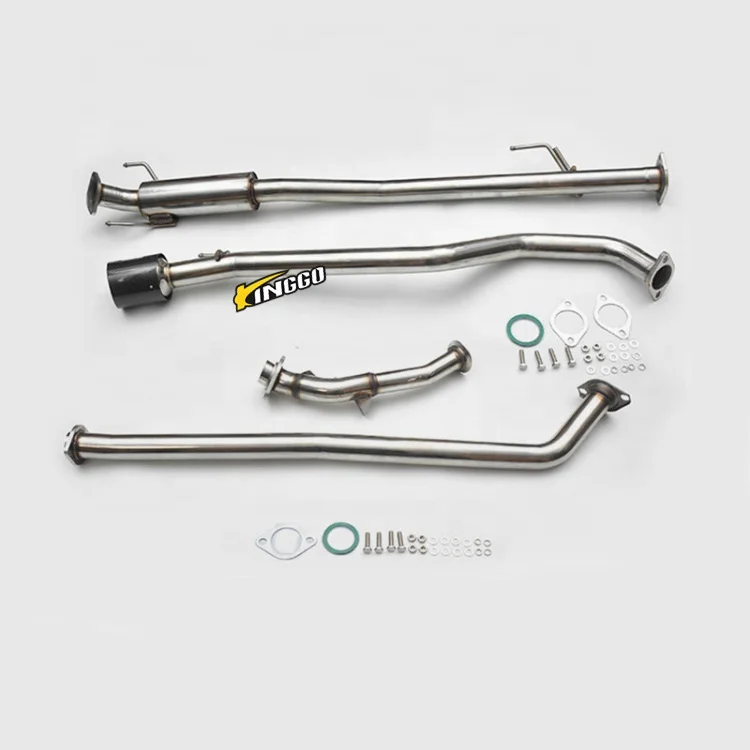 Performance Stainless Full Exhaust System Cat Back Exhaust Pipe Single Carbon Tail & Down Pipe For HKS Toyota Hilux Revo