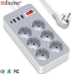 EU Plug AC Outlet Power Strip Multi -tap outlet USB Korean Plug extension Cable USB socket for home network filter 220v