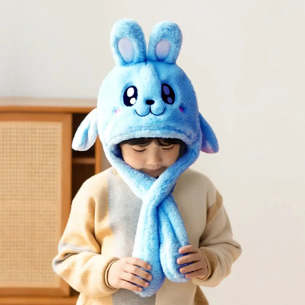 Neck Protection Plush Ear Moving Jumping Hats Bunny Ear Novelty Plush Rabbit Winter Caps Creative Cute Bunny Ear Caps Children