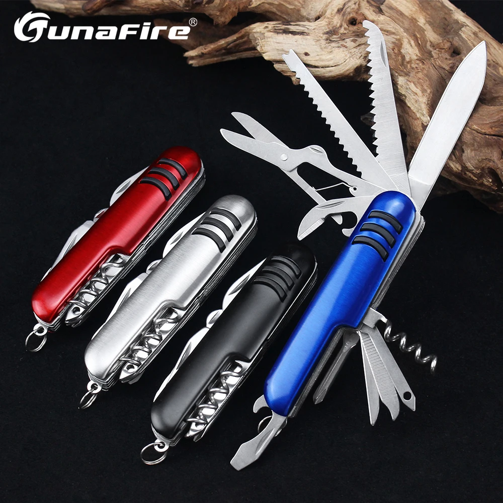 Multifunctional Swiss Folding Pocket Knife Keychain Portable Multitool Scissors Box Opener Outdoor Camping Hiking Hunting Knife