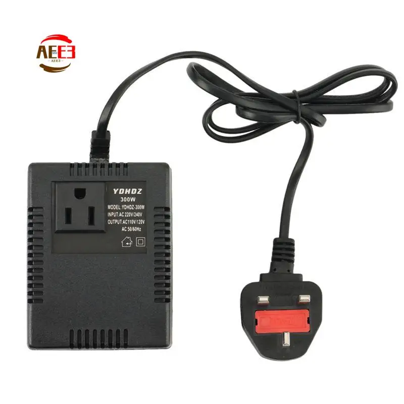 AEE3-2X 300W Voltage Converter 220V To 110V Transformer Step Down Transformer Voltage Converter Travel Adapter UK Plug