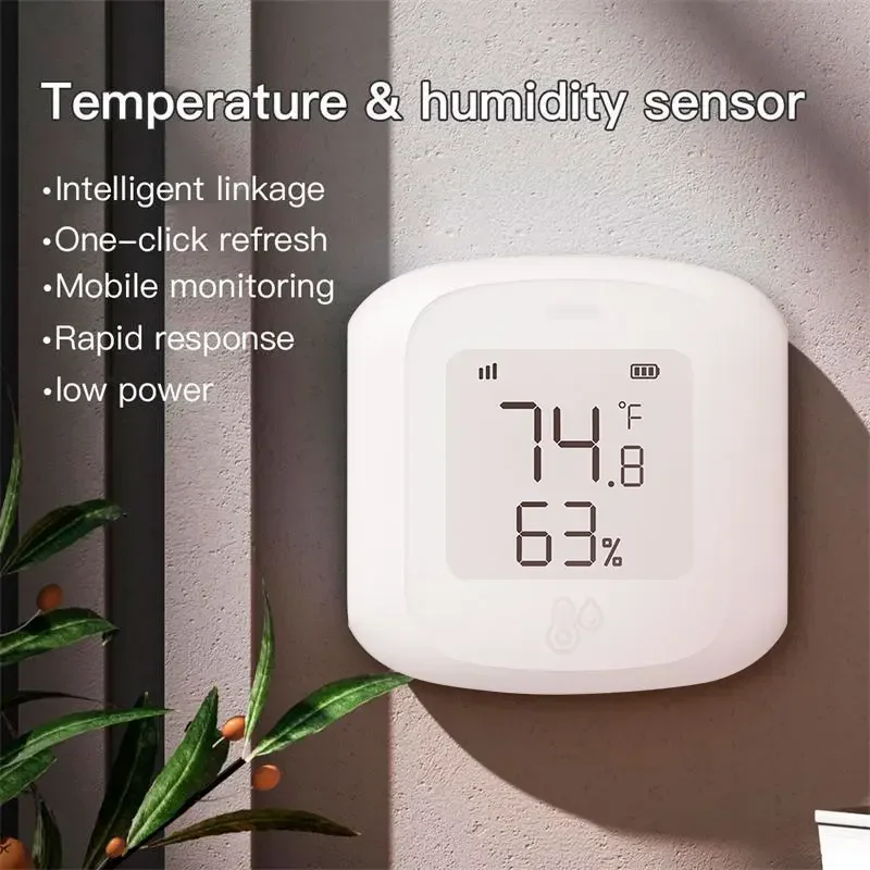 Tuya-Capteur de température et d'humidité, WiFi pour Zigequation, maison intelligente, tournesol, intérieur, écran LCD Therye.com, nous-mêmes avec Alexa Google