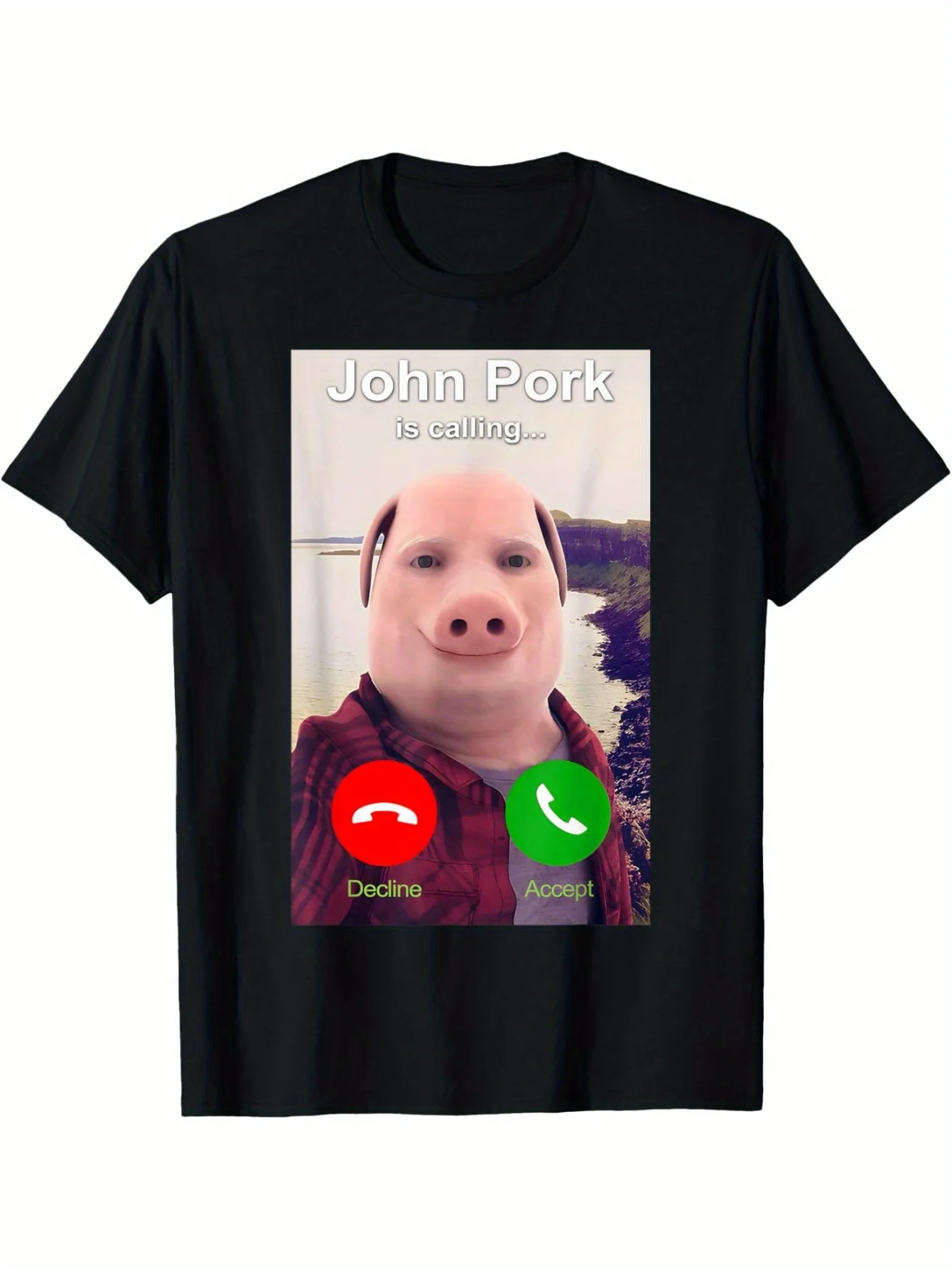 

Pig Meme John Pork Is Calling Answer Call John Pork Is Calling Shirt Funny John Pork Meme Men Women T-Shirt