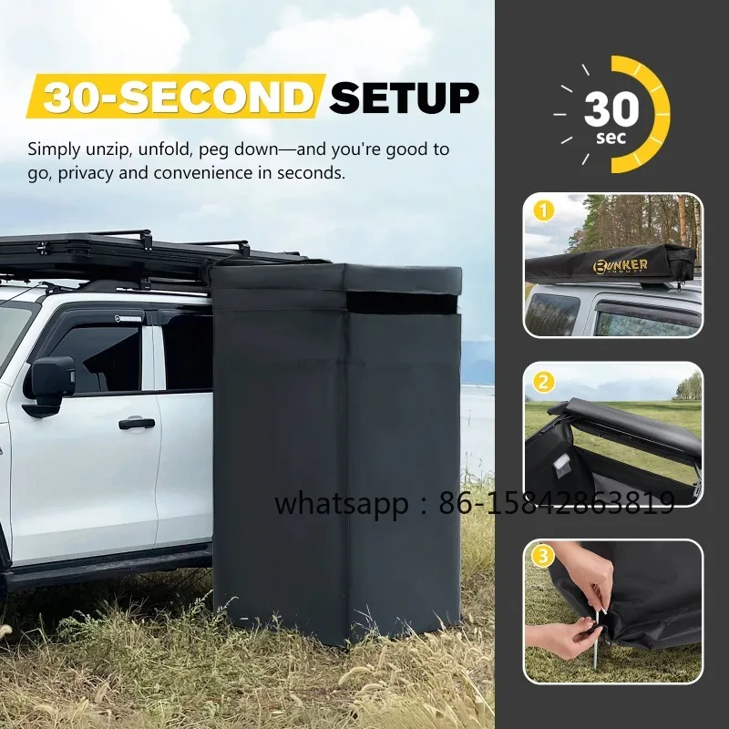 For Easy Setup Adjustable Height Vehicle Mount Camping Shower Tent Awning Car Side Shower Tent Toilet Bathing Tent