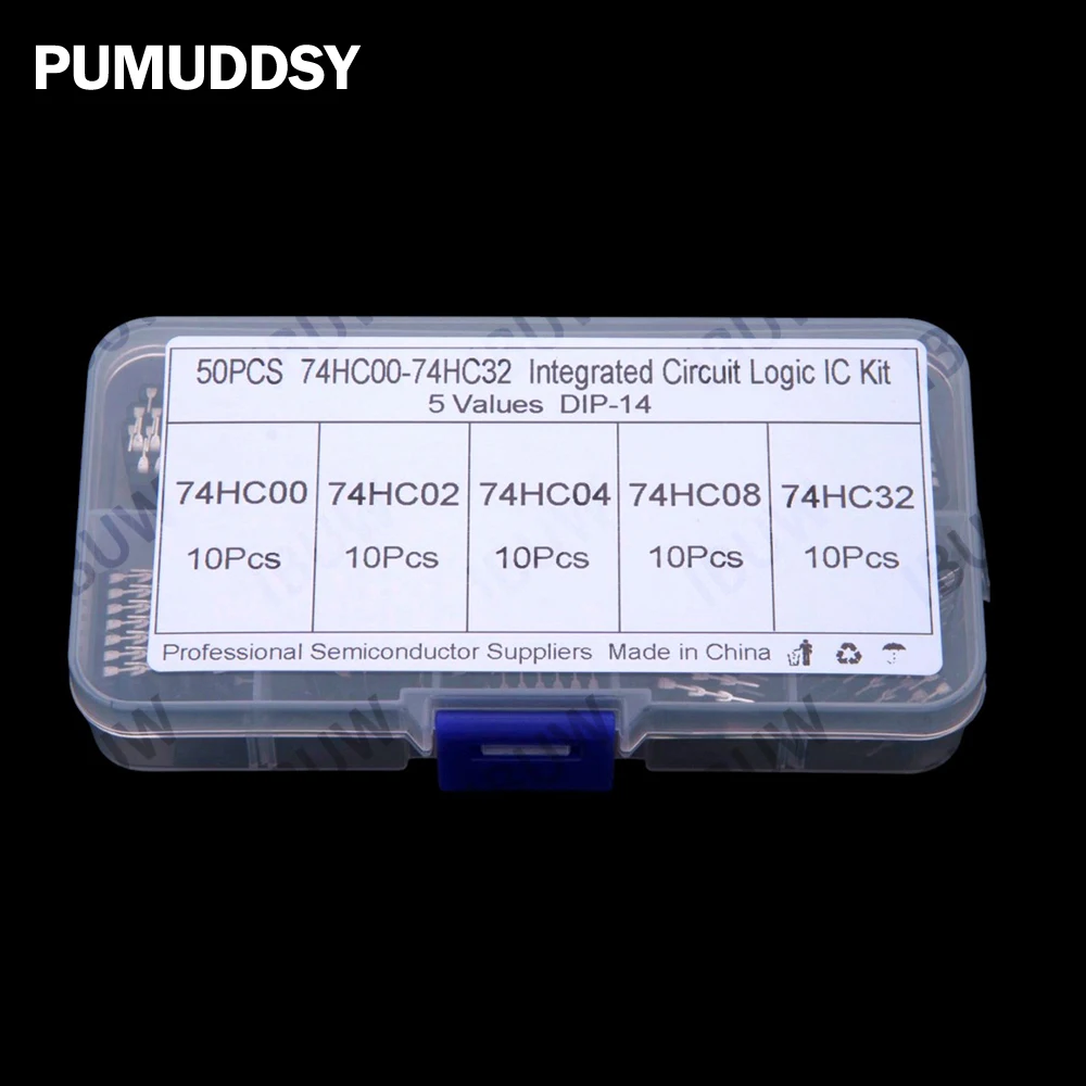 5Values 50PCS 74HC00 74HC02 74HC32 DIP-14 Integrated Circuit DIP IC Combination Kit 74HC04 74HC08 74HC02 74HC32 DIP-14