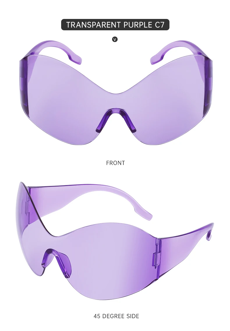 Randlose Schmetterling Sonnenbrille Frauen Männer Streetwear Y2K Sonnenbrille für Weibliche Übergroße Punk Sonnenbrille Männliche Sportbrille Unisex – Detail 22