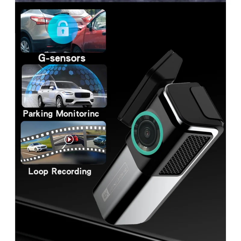 A2 3Hot 4k Car Black Box Mini Car Dvr 4K Dash Camera Wifi Dual Lens Front and Rear Car Camera Night Vision APP Cpntrol G-sensor