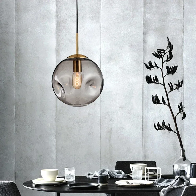 

hanging lamp with 2 colors Modern loft glass ball pendant light LED E27 Nordic for living room restaurant bedroom lobby kitchen