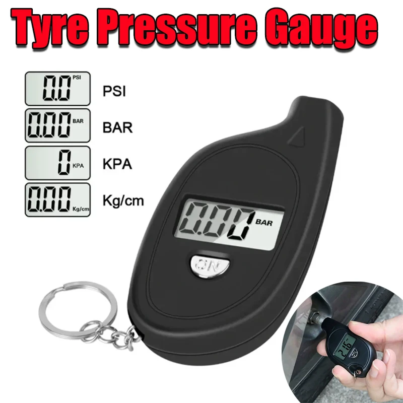 

Car Tyre Pressure Gauge Digital LCD Tyre Pressure Monitor Mini Anti-Theft Motorcycle Tyres Safety Alarm Auto Maintenance Tools