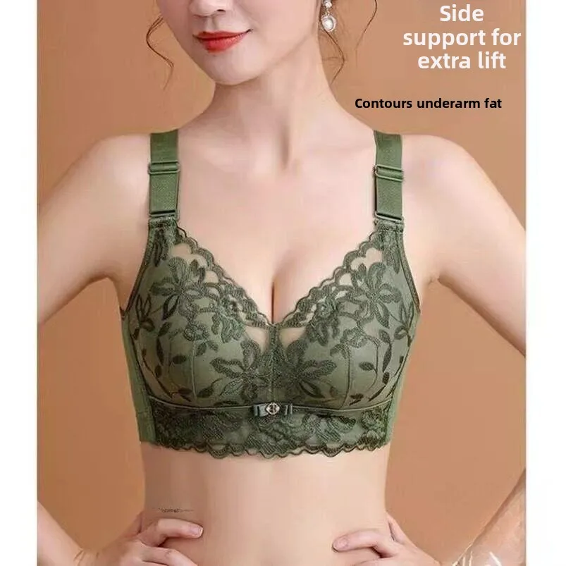 Shantou Women's Bra Wireless Medium Thick Anti-Sagging Underwear Guangdong Guangzhou Gathered Side Breast Reduction Home Clothes