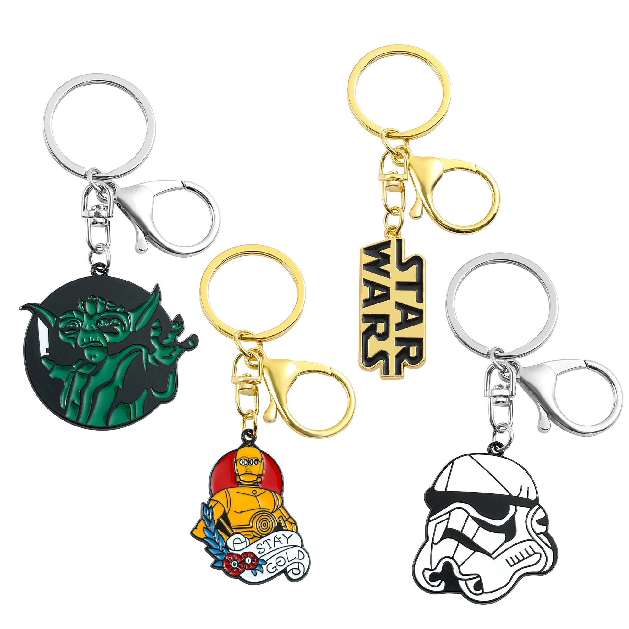 Porte-clés Star Wars C-3PO Robot Stormtrooper Impérial, Breloque pour Sac et Voiture, Accessoire de Mode et de Décoration