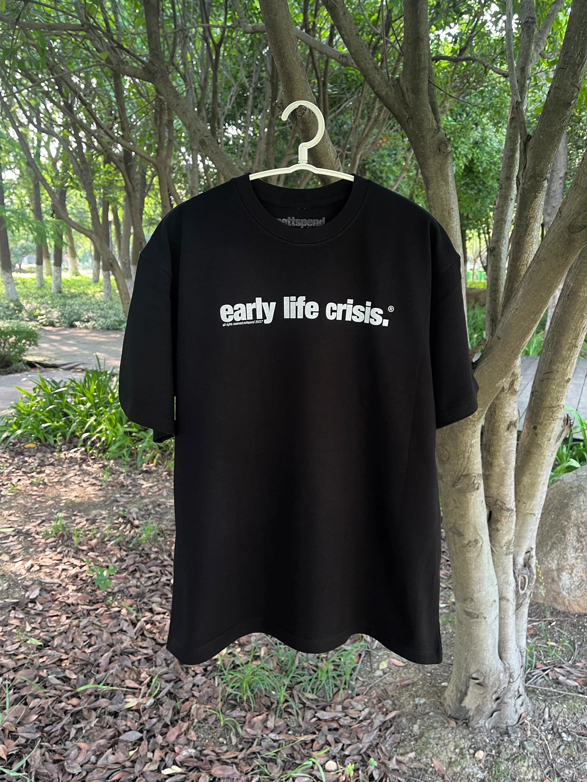 

Nettspend Early Life Crisis Tour 2025 American Retro Small Collar T-irt Loose Fit Pure Cotton Casual Sle ort Sve