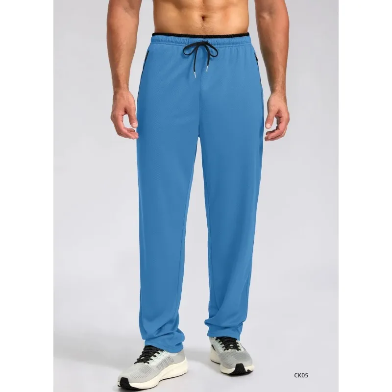 Men Summer Lightweight Breathable Mesh Fast Drying Stretch Jogging Pants Outdoor Casual Training Fitness Room Pants