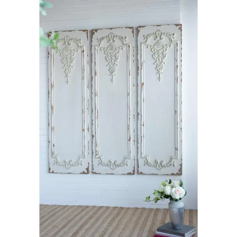 

Набор из 3-х больших белых настенных панелей, прямоугольная настенная скульптура, современный декор для гостиной, столовой, офиса, спальни,