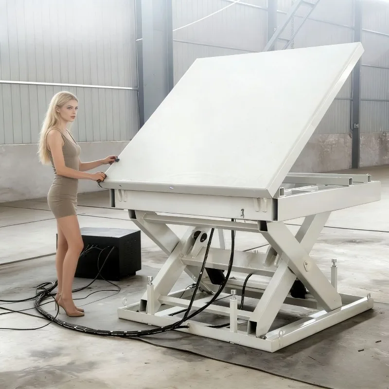 1 ton countertop rollover lift table Tilting lift Electric lift platform can be tipped and turned table