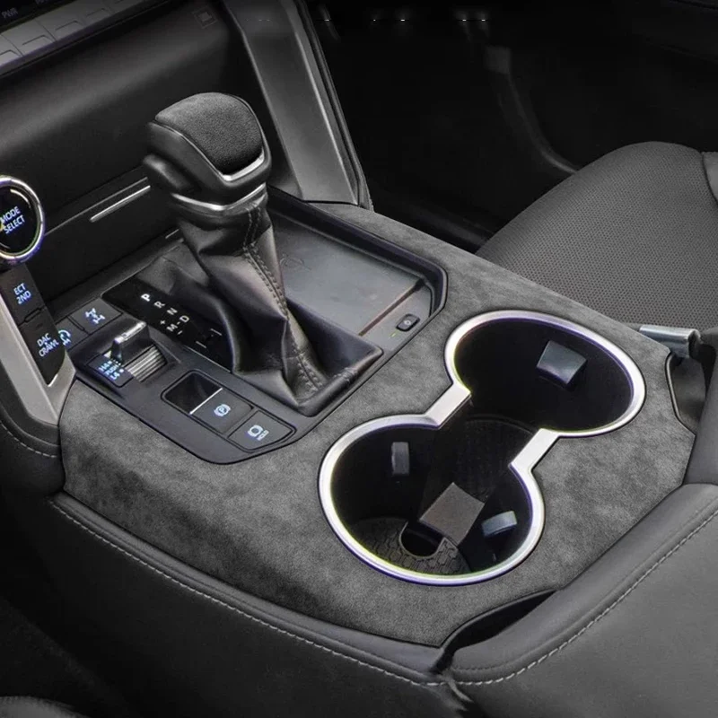 

For Toyota Land Cruiser LC300 2022 2023 2024 2025, Italian Suede Car Gear Knob Cover Shift Panel Armrest Lid Door Handle Frame