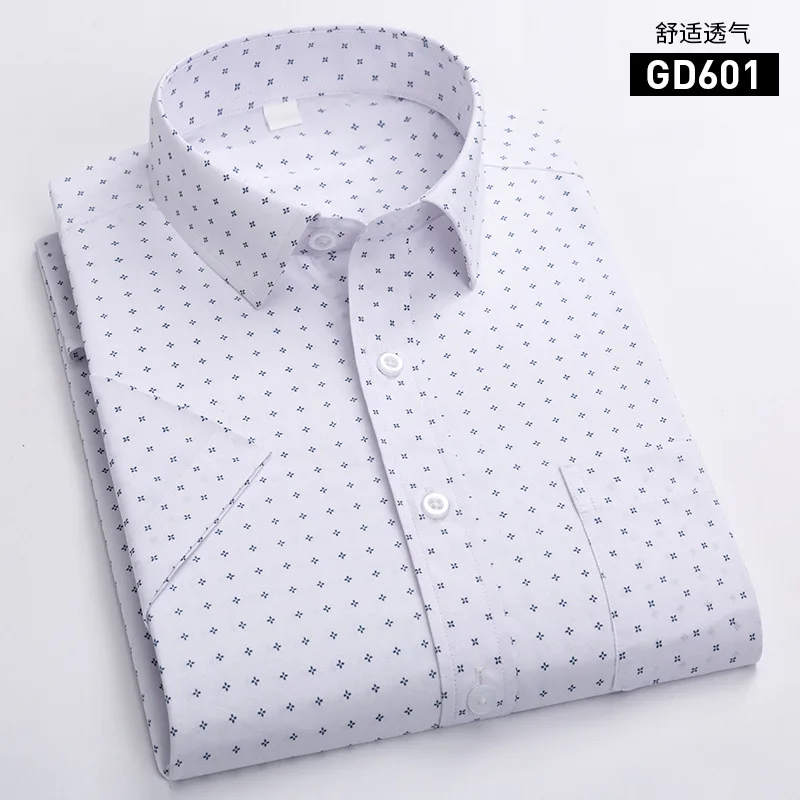 Men's Light Green Short-sleeve Printed Shirt; New Summer Style Purple Single-breasted Lapel Shirt; Asian Sizes,White, Blue, Red.